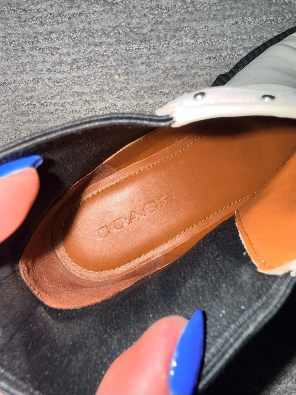 Coach White Leather Chelsea Booties with Black Elastic Panels